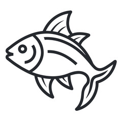 vector illustration of a fish isolated icon on white background
