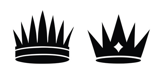 Set Hand drawn crown silhouette