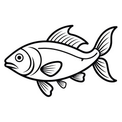 vector illustration of a fish isolated vector icon on white background