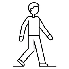walking man outline icon vector on white background