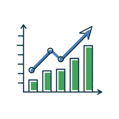 Business graph showing financial growth and upward progress