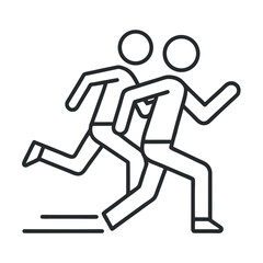 running man icon isolated silhouette icon on white background