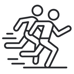 running man icon isolated silhouette icon on white background