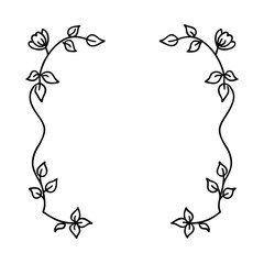 Illustrated Floral Border with Pastel Colors