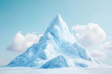 Majestic Snow-Covered Mountain Peak Under a Clear Blue Sky