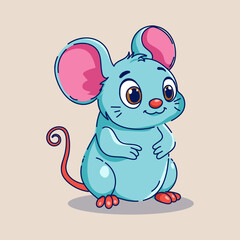 Cute Mouse Standing Cartoon Vector Illustration