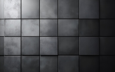 Naklejka premium Dark Gray Square Tiles Modern Wall Texture,