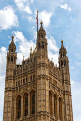 Iconic Victoria Tower, located in London, England, UK