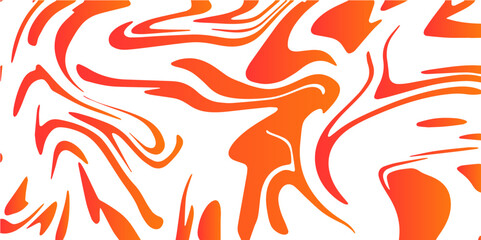 Orange Marbleized Stripes With marble ink texture. Splash of paint with Colorful liquid isolated on transparent background. Fluid, organic smooth, paint-like lines with mimic ink and acrylic flow.