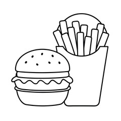 triple decker burger fries soda coloring page