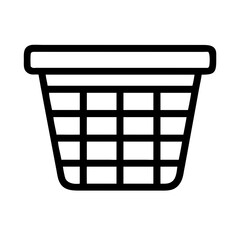 Laundry basket icon, simple line art, monochrome design for apps