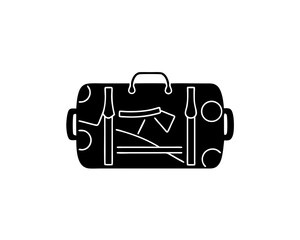 creative details Outline silhouette makeup bag icon sign vector