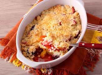 Fruit and berry mix crumble
