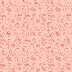 Fruit seamless pattern with vector design. Summer fruit theme for design and print
