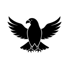 Obraz premium Eagle Silhouette with Spread Wings Isolated