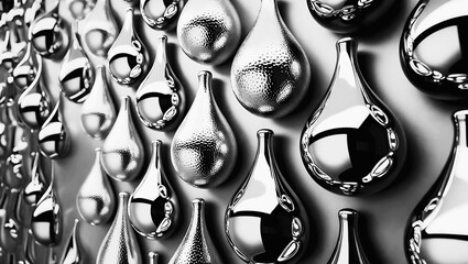 Classic Metallic Spheres Wallpaper: Elegant Tones & Polished Drops | Repetitive 3D Background
