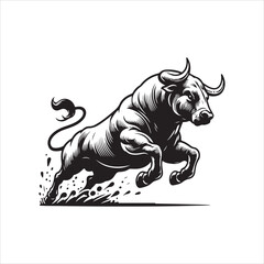 Obraz premium Bull Rodeo Showdown – Cowboy Riding a Bucking Bull in Action