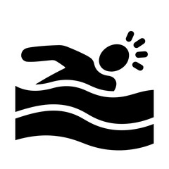 A person swimming in water, experiencing distress.
