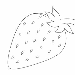 Strawberry simple and minimal line art illustration on white background