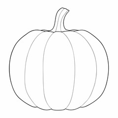 Pumpkin coloring page simple and minimal line art illustration on white background