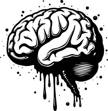 Dripping Brain Illustration vector  design