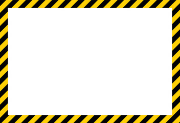 Yellow and black caution warning tape frame. Rectangle warn frame. designed for industrial safety. Caution tape border and safety stripe