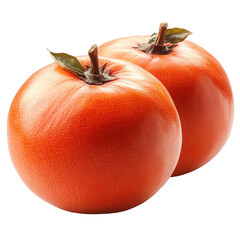 Vibrant duo: close-up showcasing the textural allure of symmetrical reddish-orange fruits