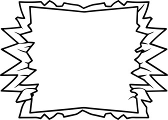 Obraz premium Abstract jagged border frame in black and white geometric, sharp edges design