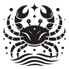 Celestial Crab with Stars Zodiac Sign Vector