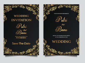 elegant wedding invitation cards set