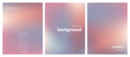 Abstract liquid background set. Gradient mesh. Effect bright color blend. Blurred fluid colorful mix. Modern design template for web covers, ad banners, posters, brochures, flyers. Vector EPS