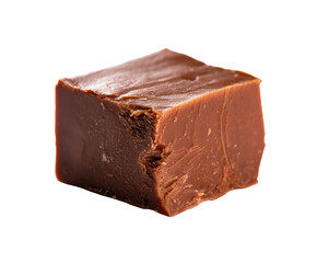 Delicious chocolate fudge for dessert or baking use in recipes on a transparent background, cut out