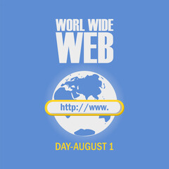 vector graphic of World Wide Web Day, ideal for World Wide Web Day celebration.