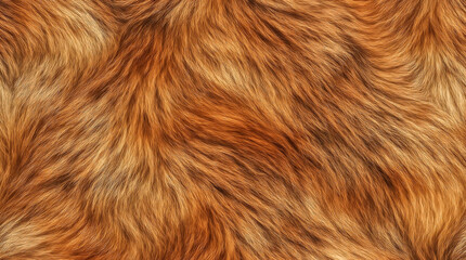 Luxurious textured orange fur background with natural wavy patterns for creative design