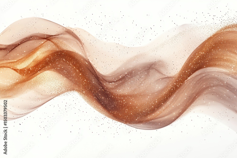 Poster Golden wave texture with shimmering particles creating an elegant effect suitable for various design projects and backgrounds