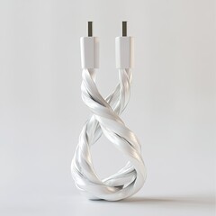 White cable with twisted design