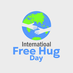 vector graphic of International Free Hugs Day, ideal for International Free Hugs Day celebration.