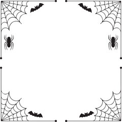 Black Spiderweb Corners and Borders for Halloween Decorations

