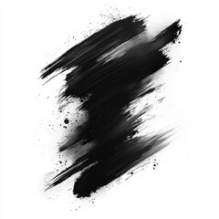 Abstract black brushstrokes on white