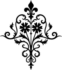 Ornate Fleur-de-Lis Decorative Element vector