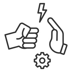 Conflict Resolution Outline Icon
