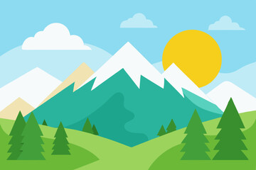 mountain landscape with trees