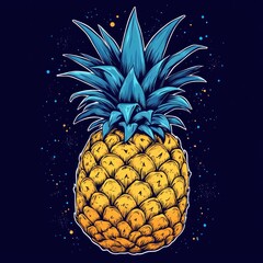 Vibrant Pineapple Illustration: A Tropical Delight