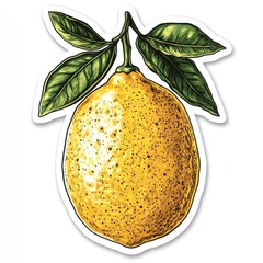 Vibrant Lemon Illustration: A Zesty Citrus Artwork