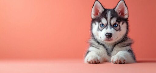 Adorable Husky Puppy with Striking Blue Eyes