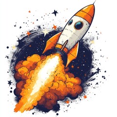 Retro Rocket Launch: A Blast into Space