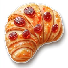 Delicious Sweet Croissant with Jam