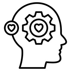 Emotional Intelligence Outline Icon