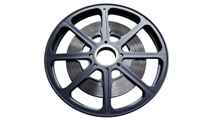 Obraz premium Film Reel with Transparent Background Representing Cinema History and Nostalgia