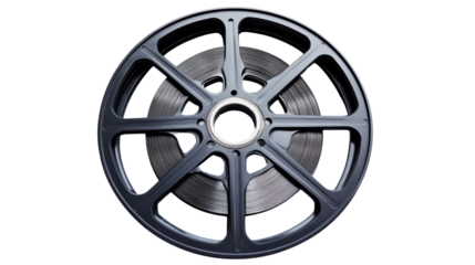 Film Reel with Transparent Background Representing Cinema History and Nostalgia